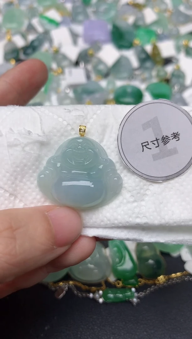 颈饰18K金镶嵌翡翠天然缅甸A货翡翠