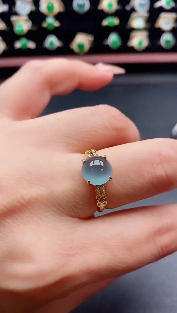 银S925镶嵌戒指翡翠1