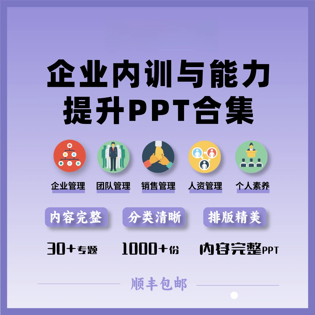 （包邮到家）企业内训与个人能力提升PPT合集 有内容 拿来修改即用