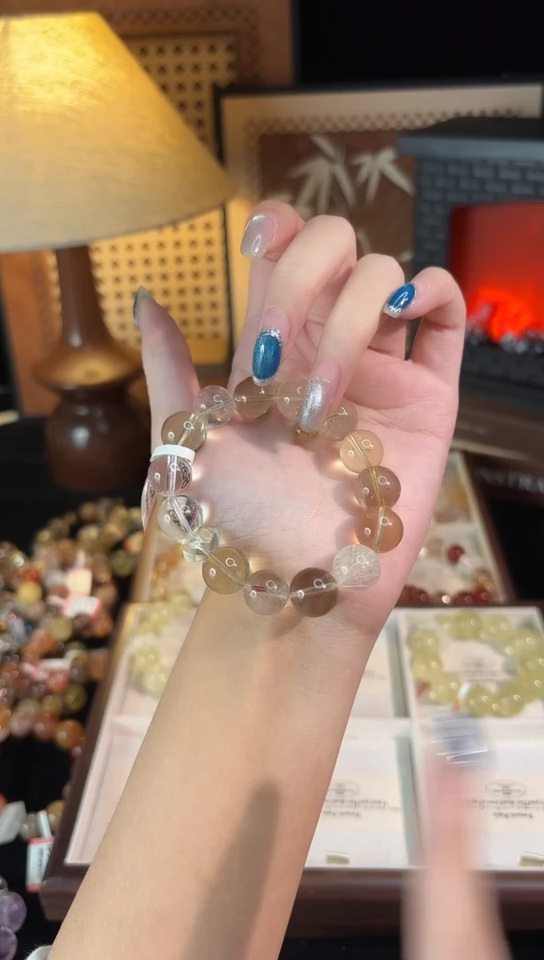 合金手链水晶16m柠檬黄