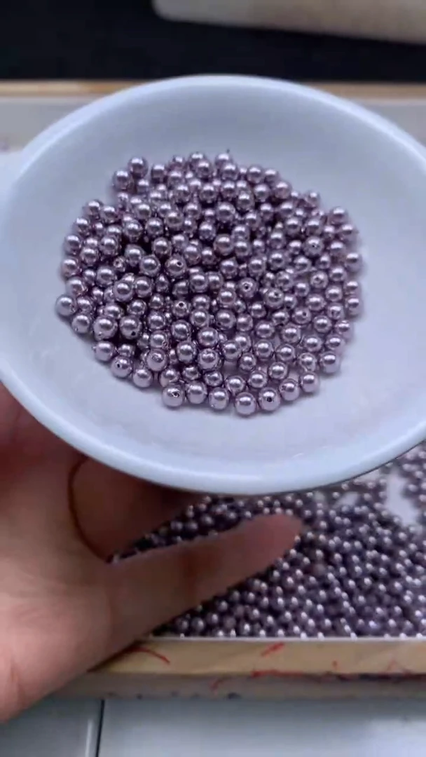 未镶嵌散珠拼合珍珠（马贝珠）D714 紫贝珠4mm50个8.8元（深）