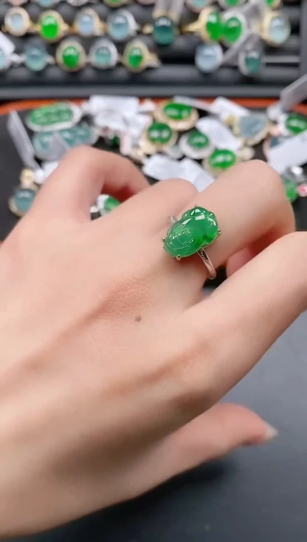 银S925镶嵌戒指翡翠11111