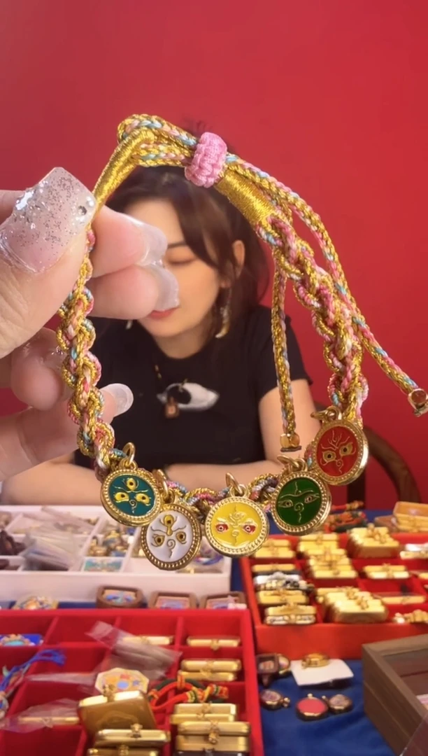 吊坠五路C手链-热贡纯手绘唐卡