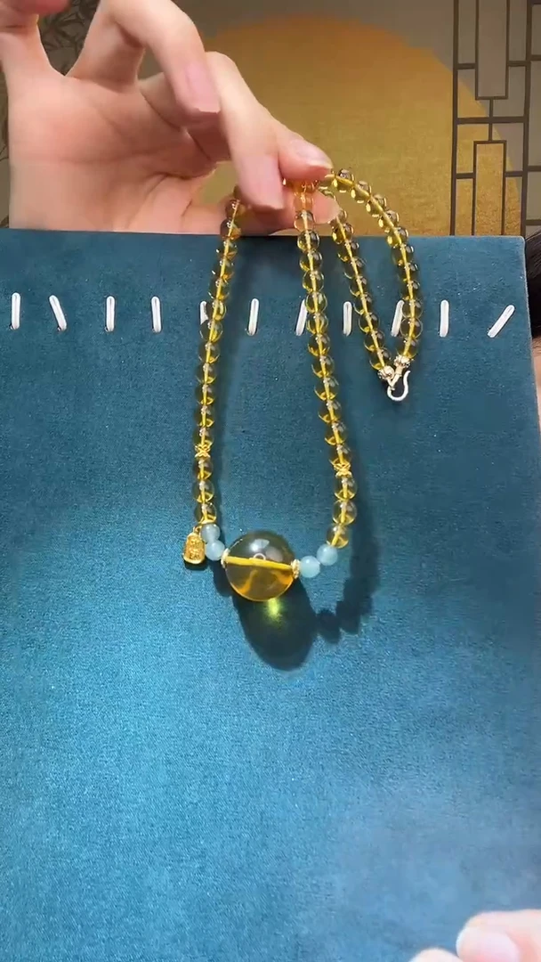 未镶嵌蓝珀裸石A1182项链