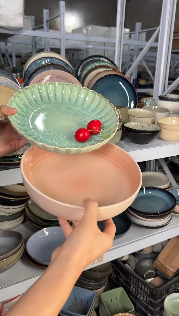 陶瓷外贸尾货瑕疵满20包邮X2 深盘