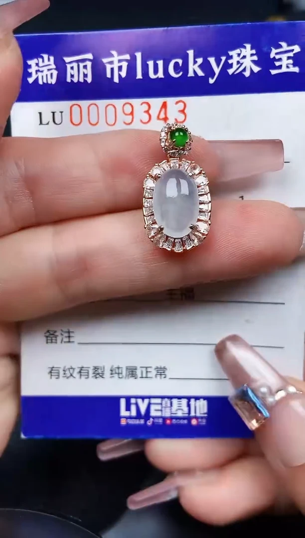 翡翠银S925镶嵌颈饰9343