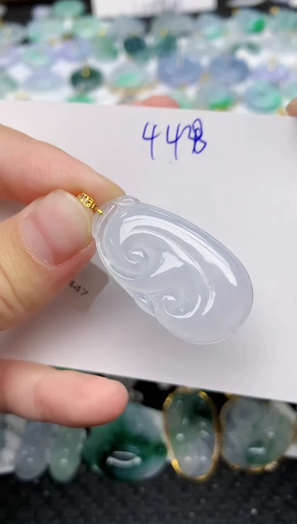 颈饰18K金镶嵌翡翠天然缅甸A货翡翠百元以上9元证书费自理