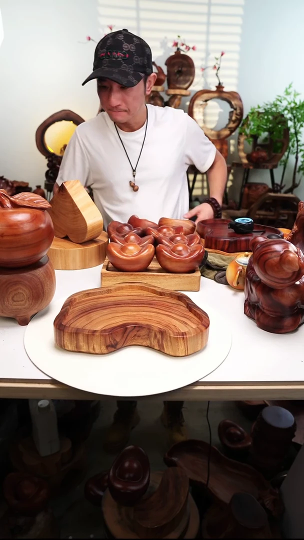 木香樟木摆件/拉花盆