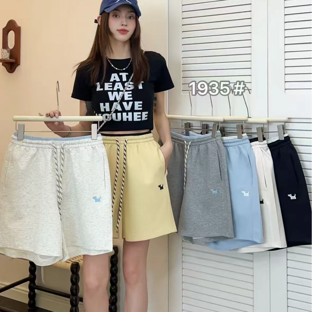 格姐家~新款夏季撞色腰小狗女士宽松韩版短裤1935