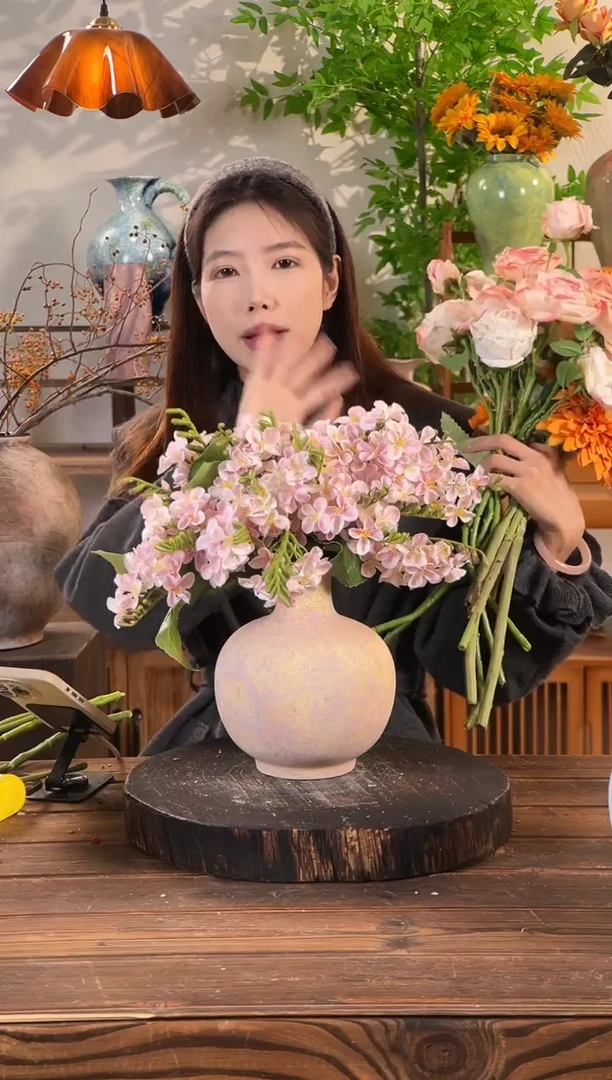 莫奈紫-小圆墩 陶瓷花瓶