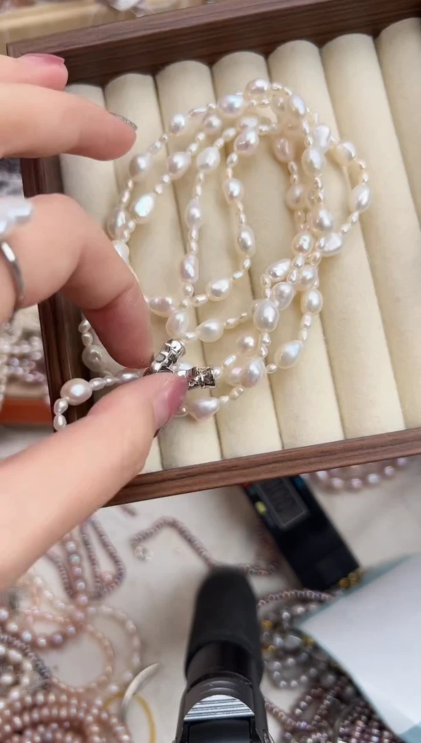 未镶嵌61淡水珍珠无核*强光珍珠套装