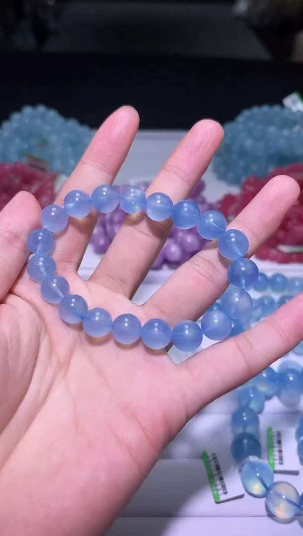 1海蓝宝石（处理）X013-10mm海蓝宝单圈-多样性发其一