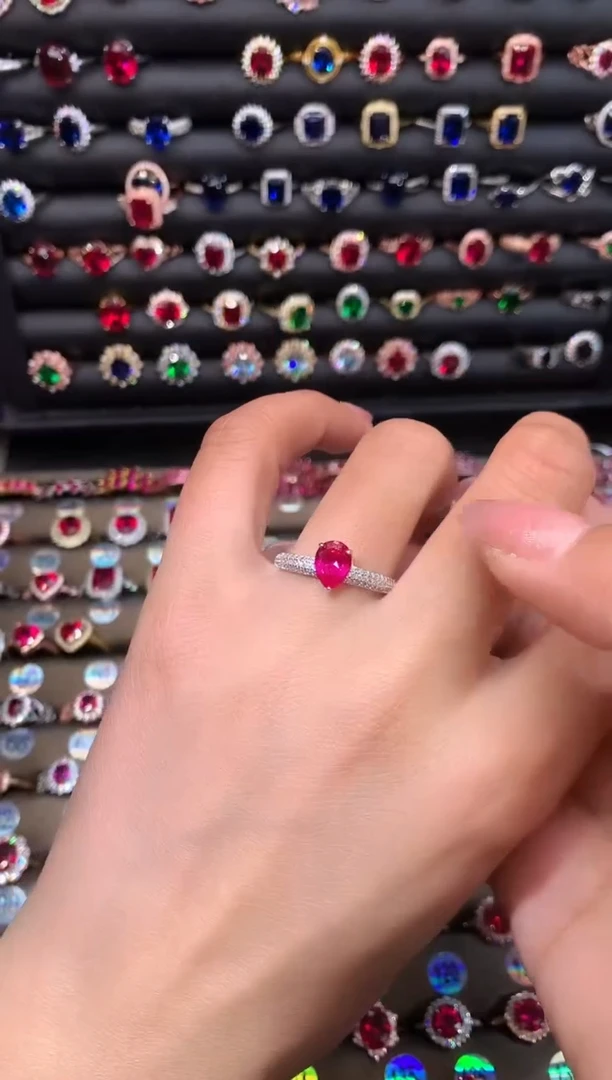 【闪购商品】红宝石戒指银S925镶嵌1