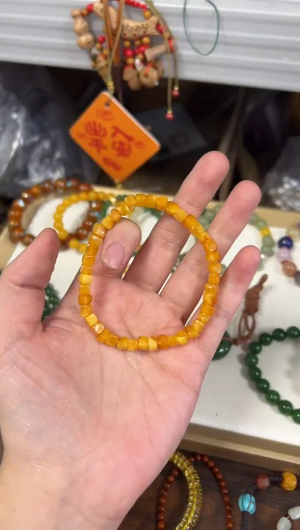 手链蜜蜡未镶嵌回流蜜蜡随行小方块手链[4485]
