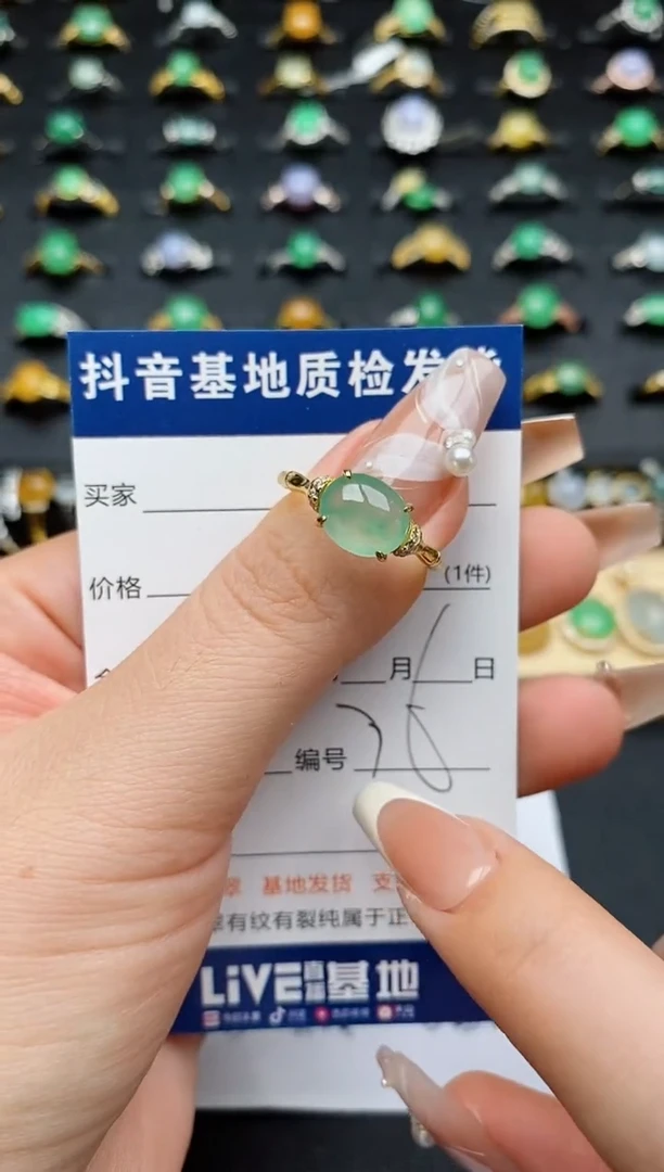 翡翠戒指银S925镶嵌.........