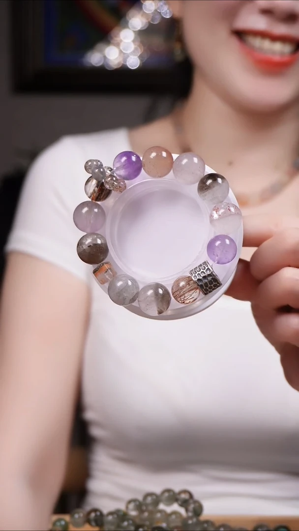 超七银S925镶嵌水晶多宝手链