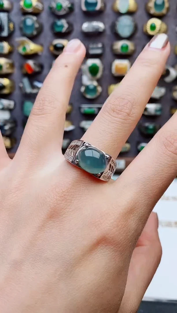 未镶嵌戒指翡翠天然翡翠男戒