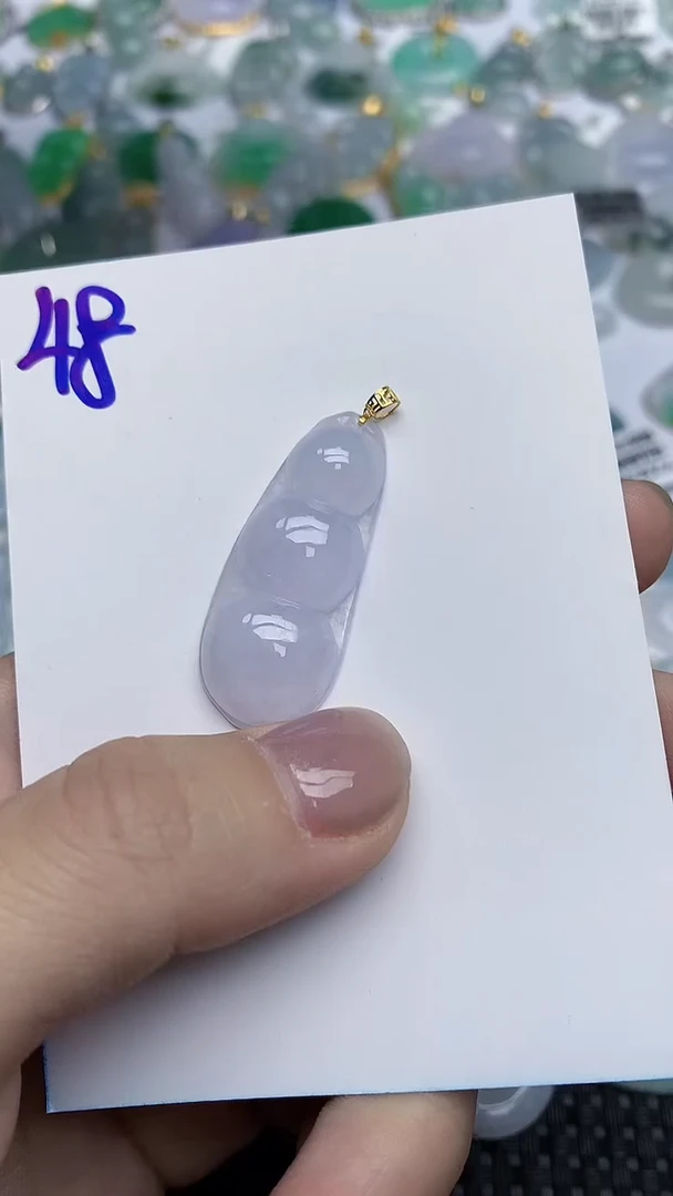 【闪购商品】翡翠挂件18K金镶嵌天然翡翠A货