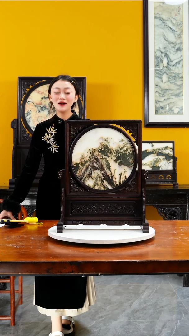 石材天然大理石画摆件