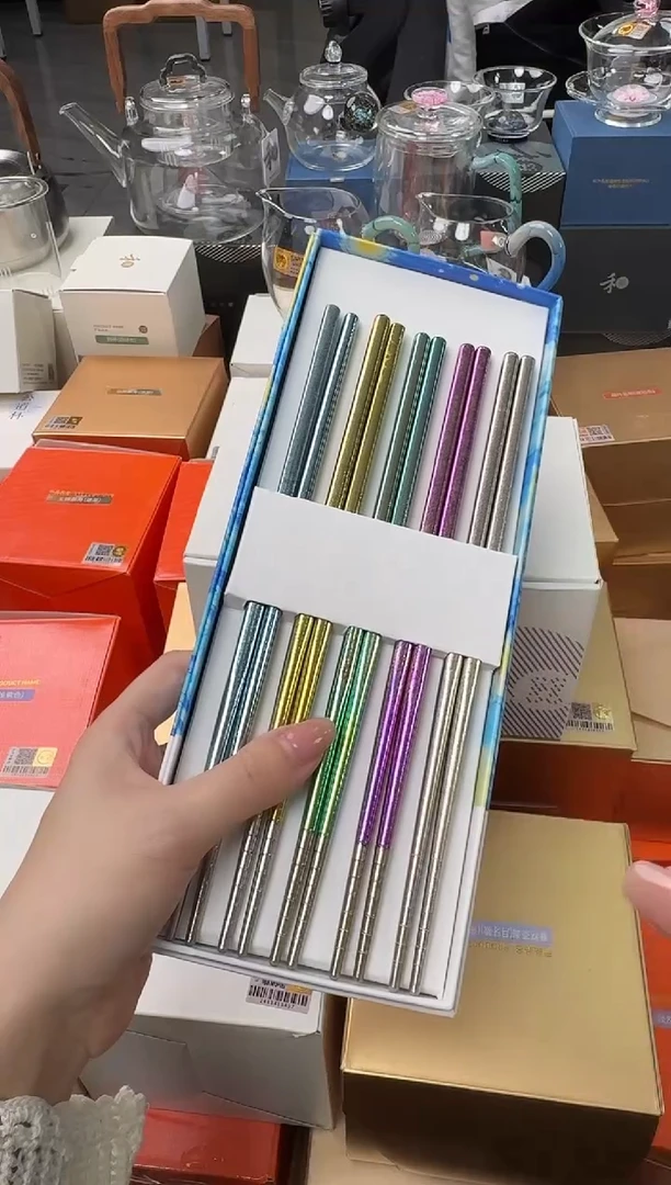 @@禾器炫彩钛筷5双装