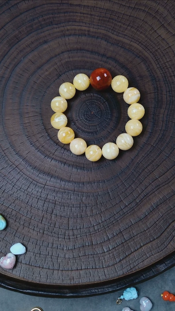 手链蜜蜡未镶嵌虎皮 手链 13+