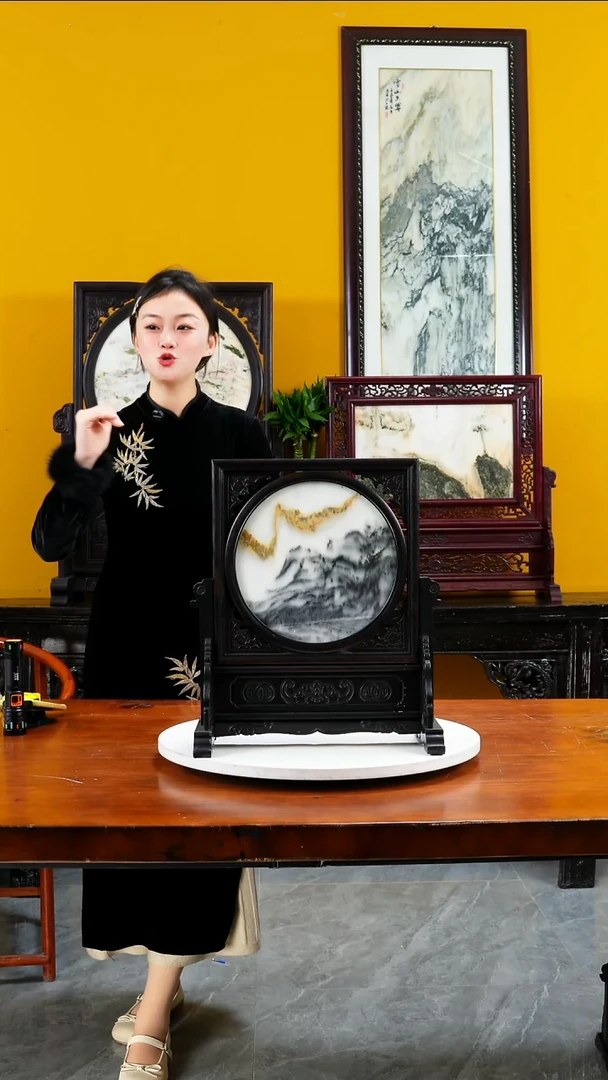 石材天然大理石画摆件