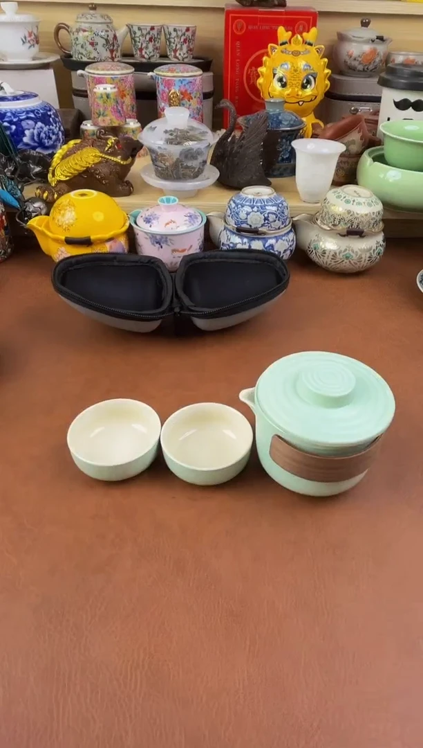 陶瓷茶具摆件旅行套组