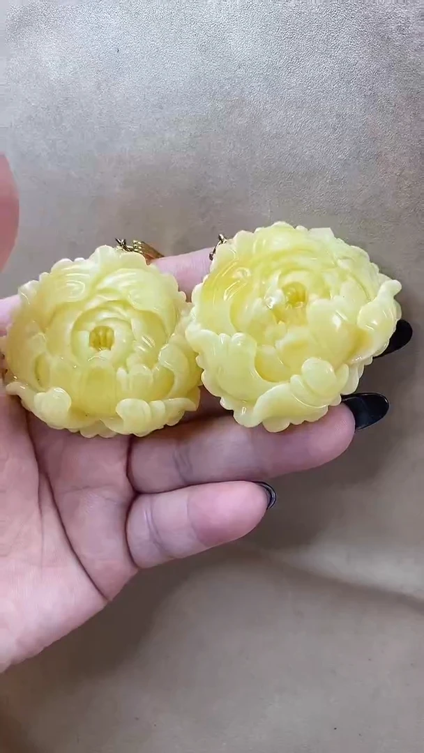 琥珀颈饰未镶嵌耳环