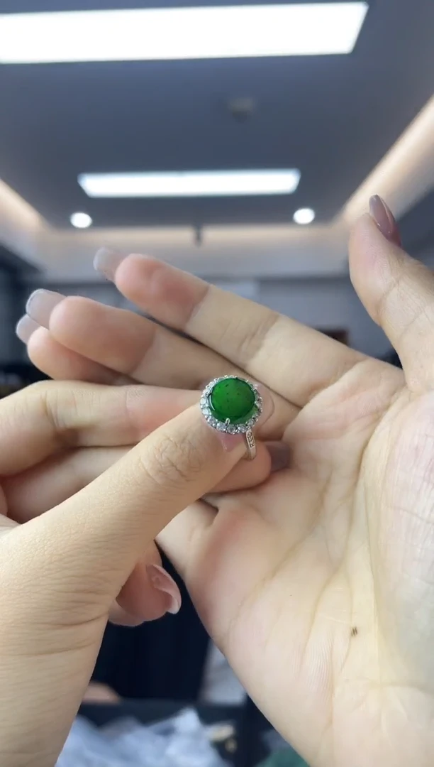 翡翠戒指银S925镶嵌多样性一件发货