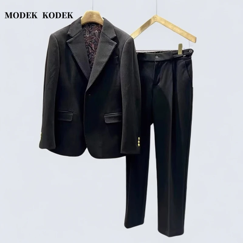 MODEK KODEK高品质轻奢商务西服套装男士长袖西装外套直筒休闲裤