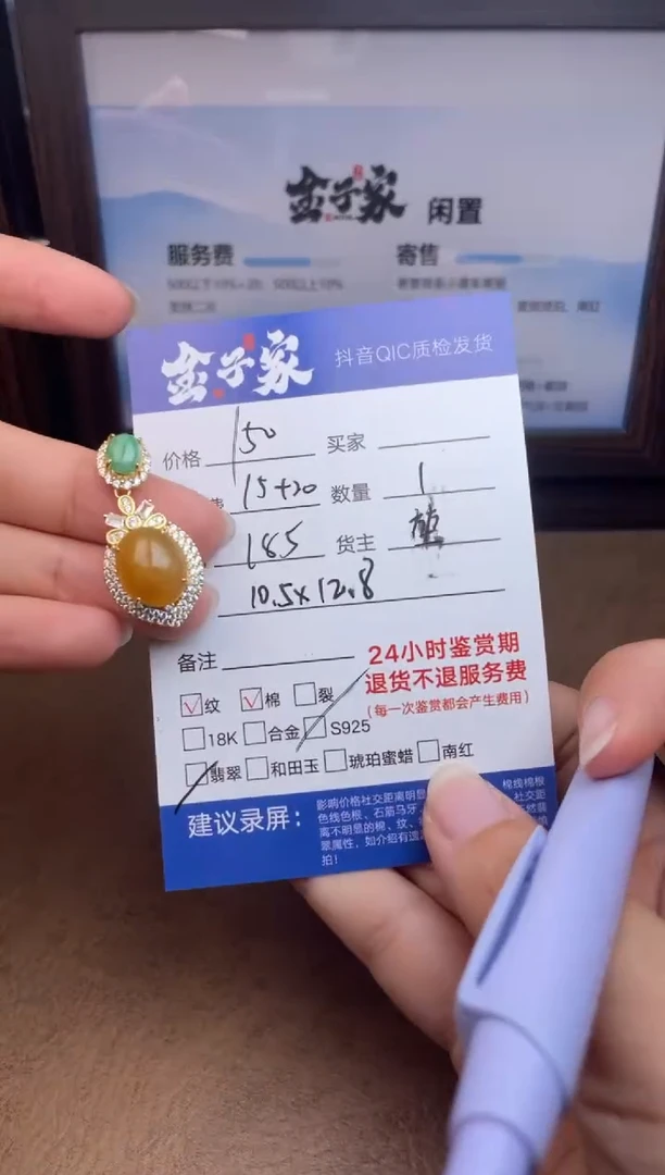 颈饰银S925镶嵌翡翠潮****）549492359