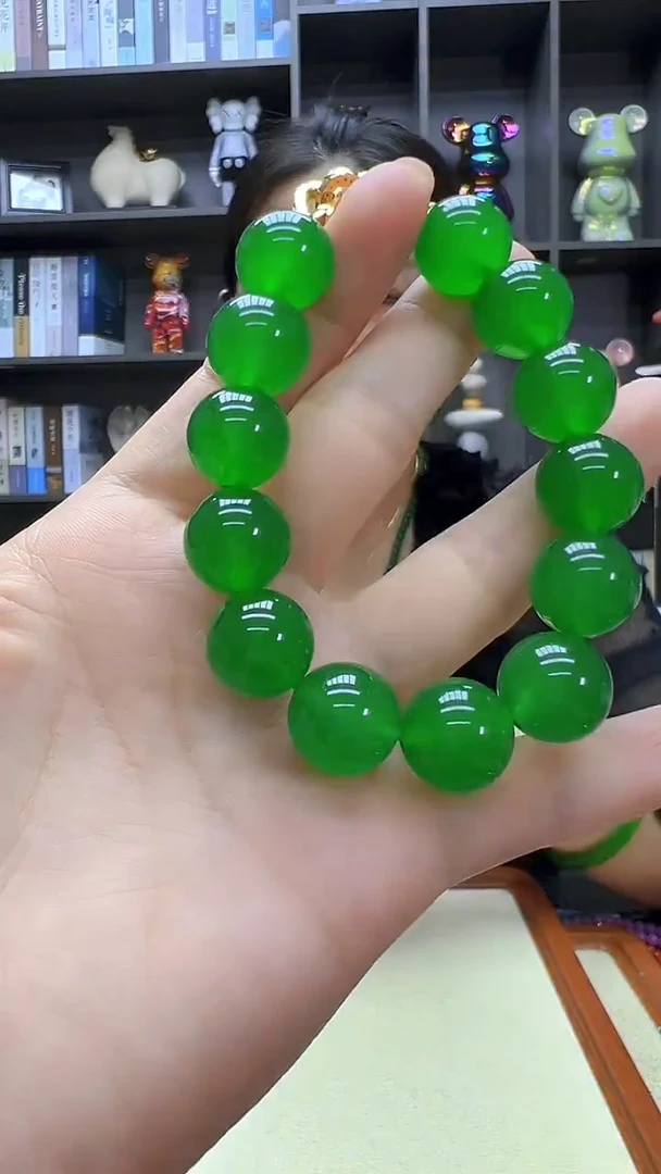 翡翠14K金镶嵌颈饰丹丹diy劲饰14mm手链