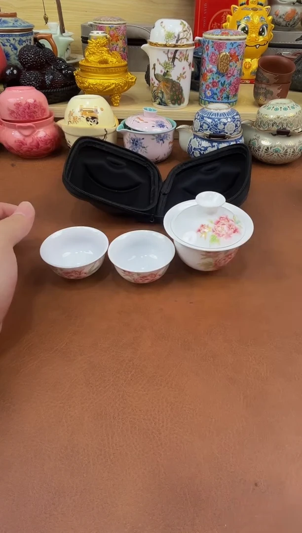 陶瓷茶具摆件旅行套组