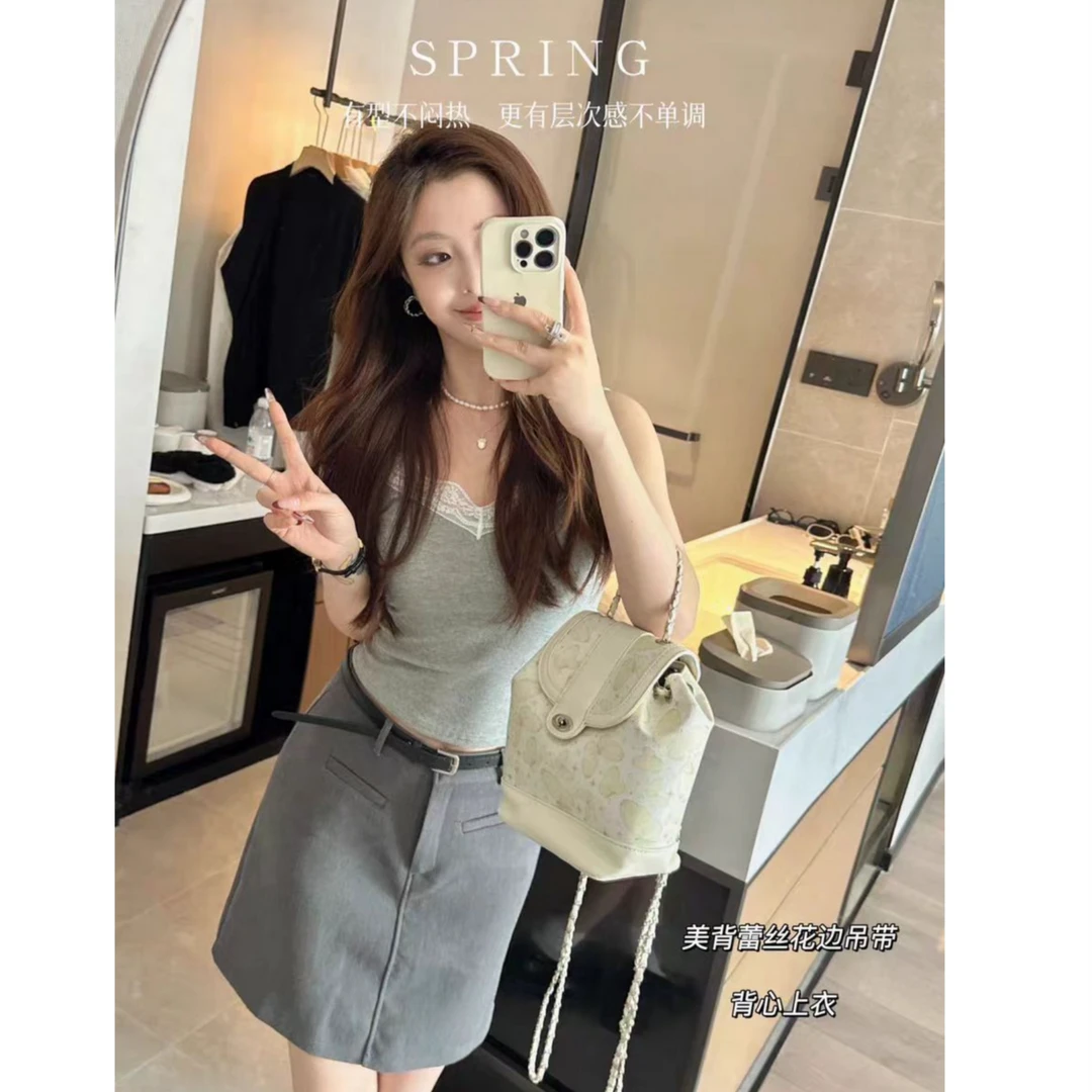 （柚子同款）ZJ法式云感棉蕾丝美背6870