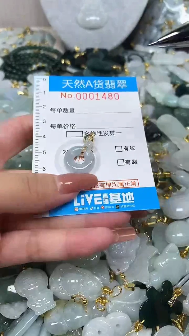 翡翠未镶嵌颈饰净货挂件-1480