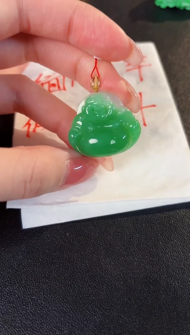 【闪购商品】翡翠颈饰18K金镶嵌缅料A货/支持复检/一件