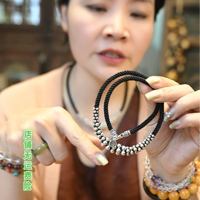 吊坠足银布 茶语小苑-满天星银珠吊坠项链