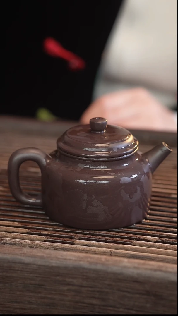 茶壶紫砂德中 蓝莲花 半手工 180cc