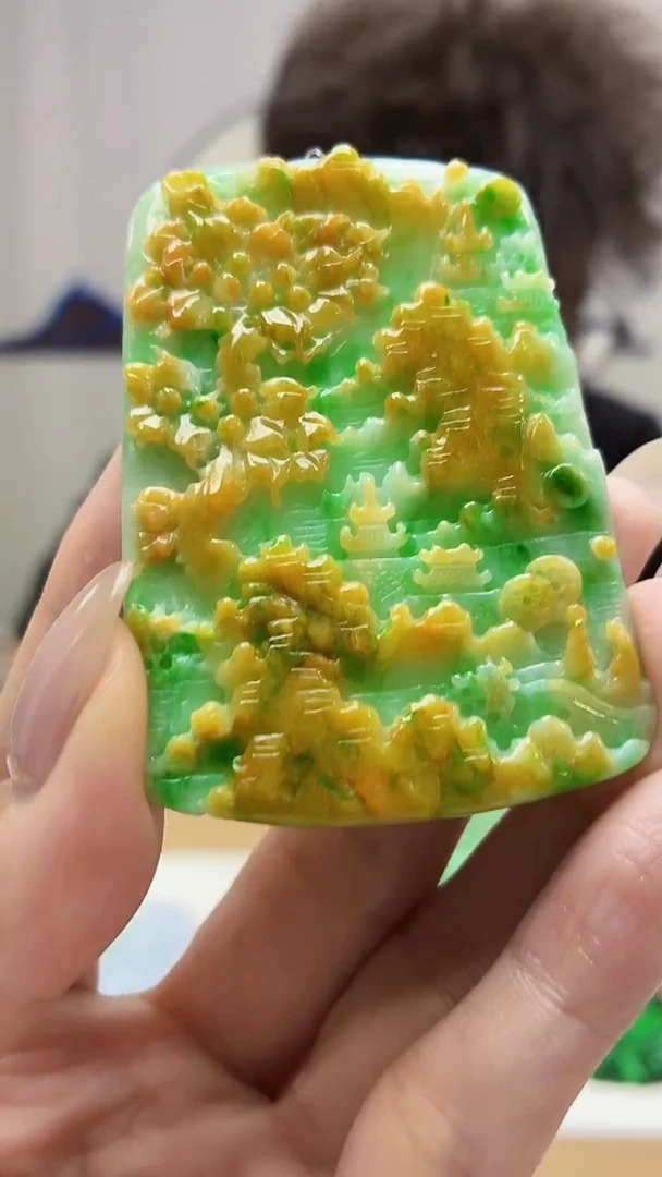 未镶嵌定制翡翠4688MM-毛货挂件156