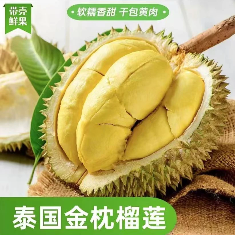 【干尧1.5斤】树熟空运干尧榴莲 皮薄肉厚核大 软糯香甜 新鲜现剥榴莲肉1.5斤金枕泰国