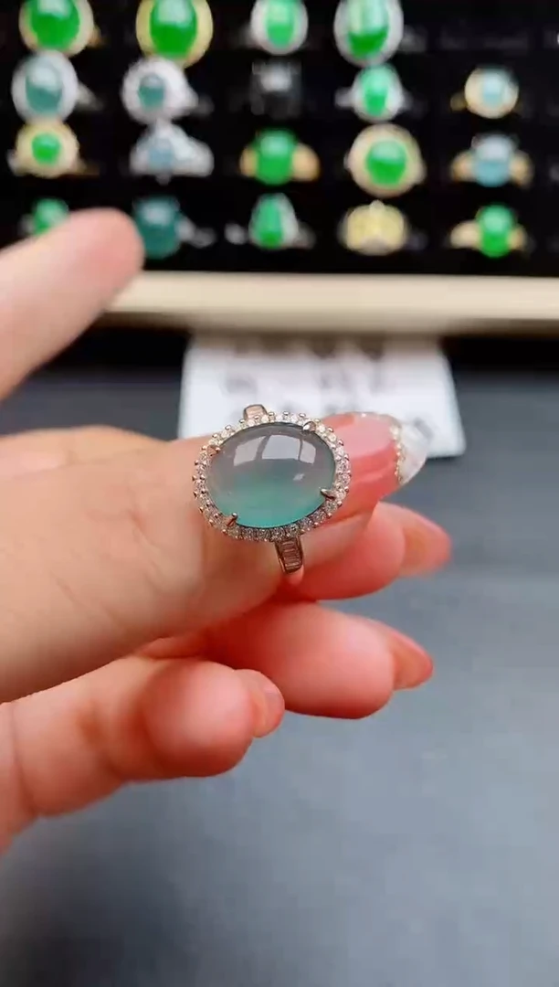 【闪购商品】翡翠戒指银S925镶嵌085085