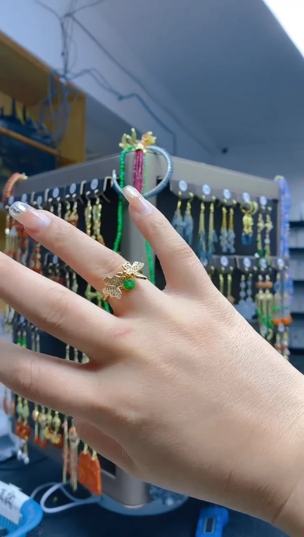 【闪购商品】翡翠耳饰合金385翡翠戒指