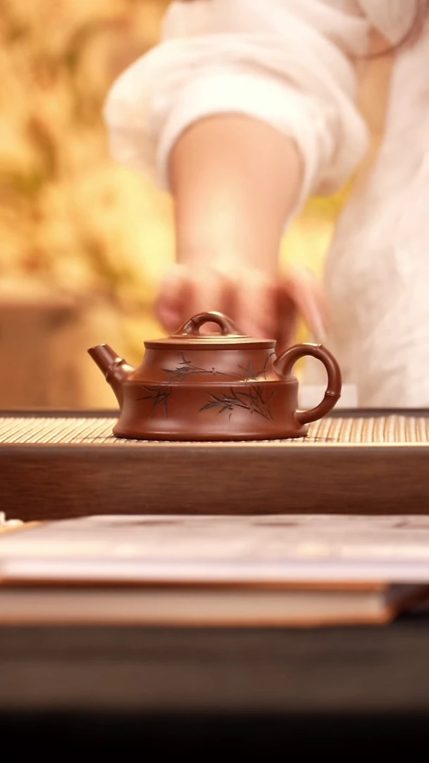 茶壶紫砂LN虚竹 紫泥150cc-天鹅