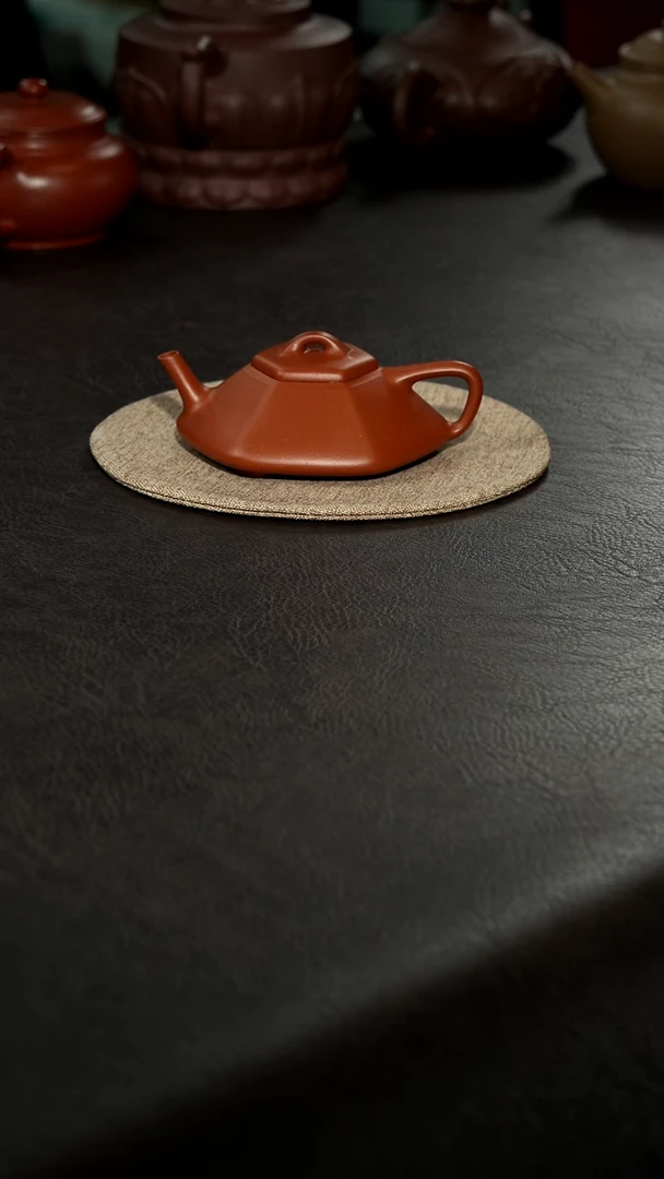 茶壶紫砂17老朱泥六方合瓢