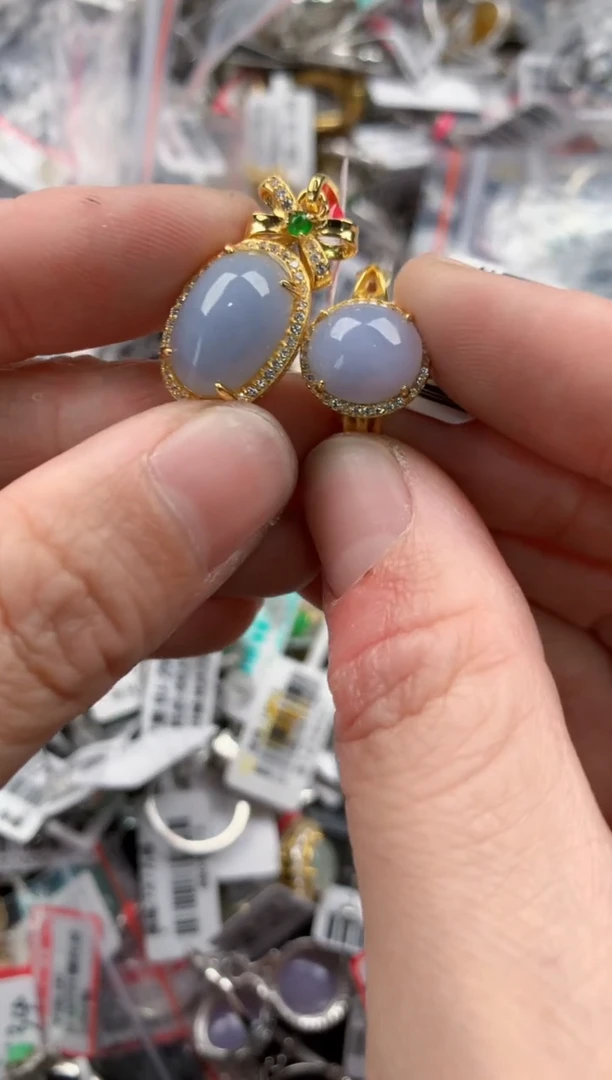 银S925镶嵌戒指翡翠777----6