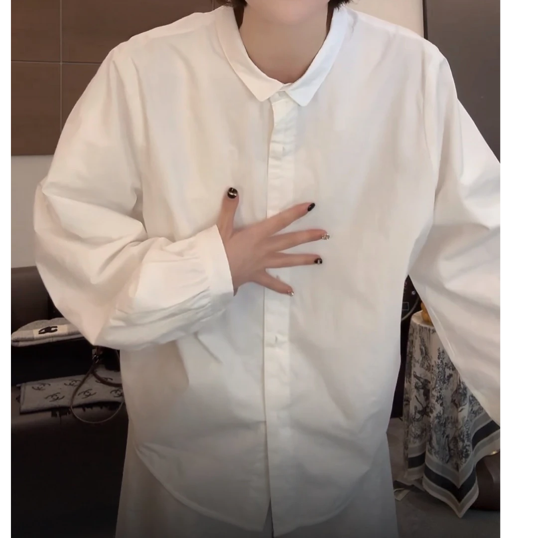 【加厚加绒】小众休闲翻领长袖衬衫2025秋冬新款百搭时尚保暖衬衣