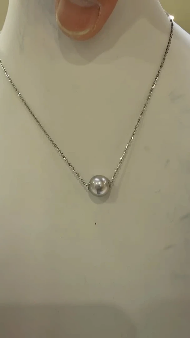 海水珍珠银S925镶嵌吊坠(赠链)7-8mm