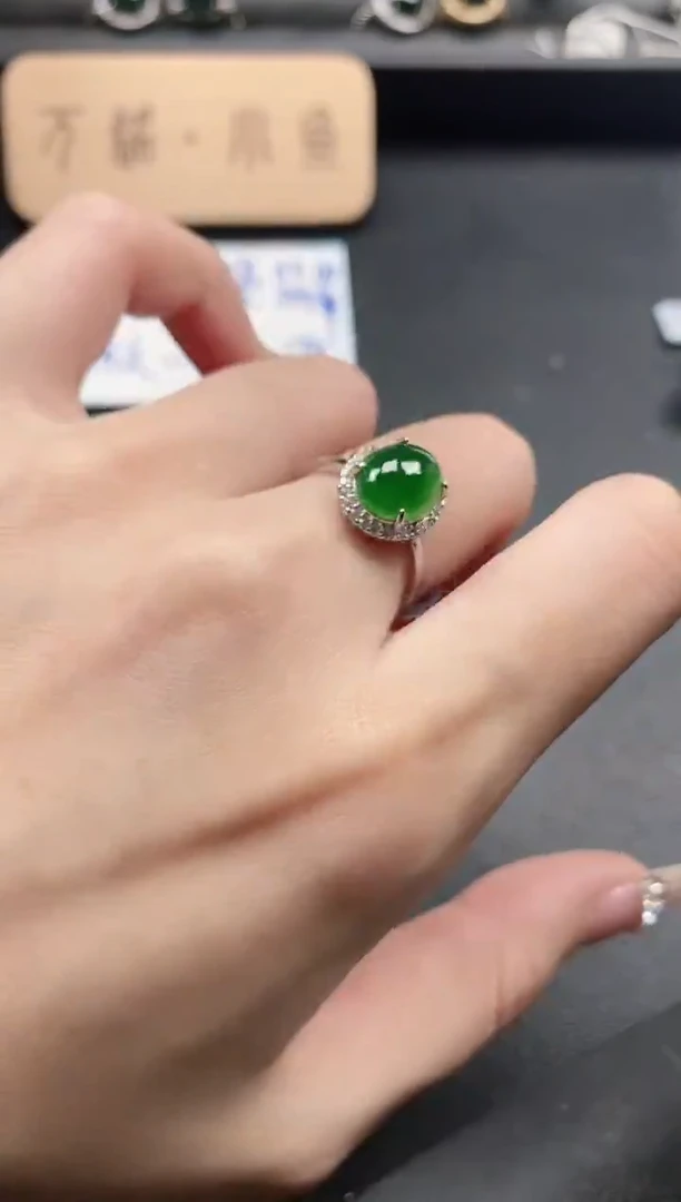 银S925镶嵌戒指翡翠51151