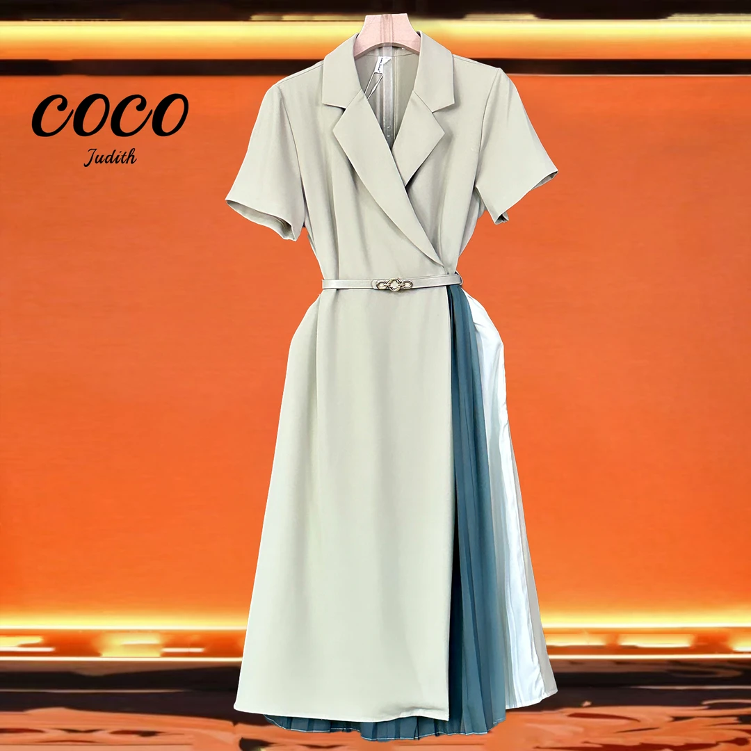 现货【RG432】2025年新款通勤西装裙女夏季新款职业正式场合连衣裙