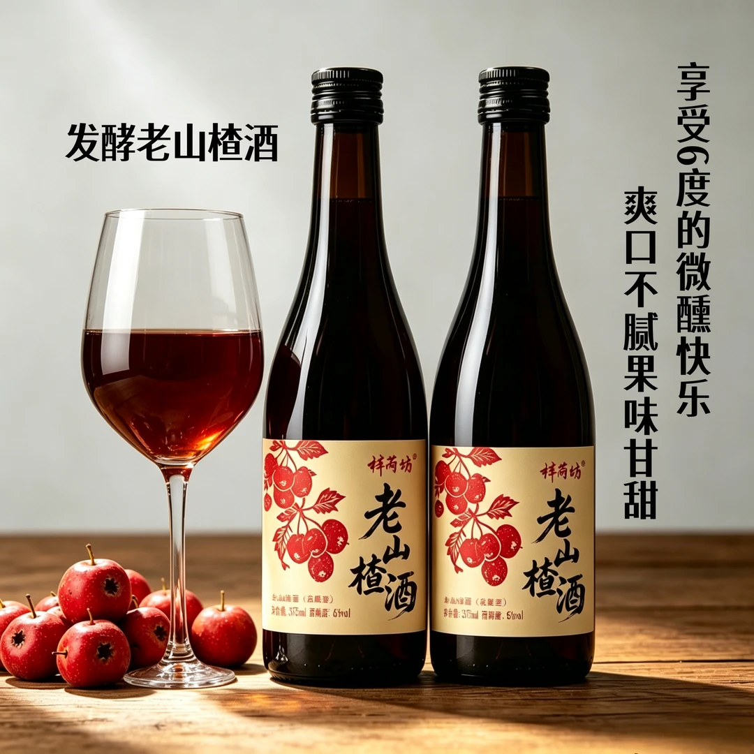 通化特产长白山山楂酒果酒发酵水果酒375ml女士酒6度微醺